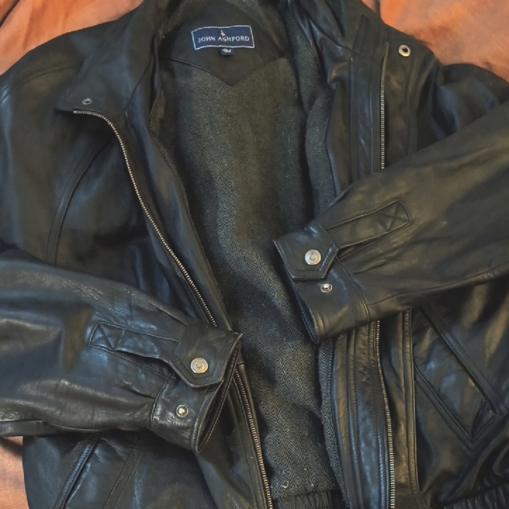 John Ashford Black Leather Jacket.